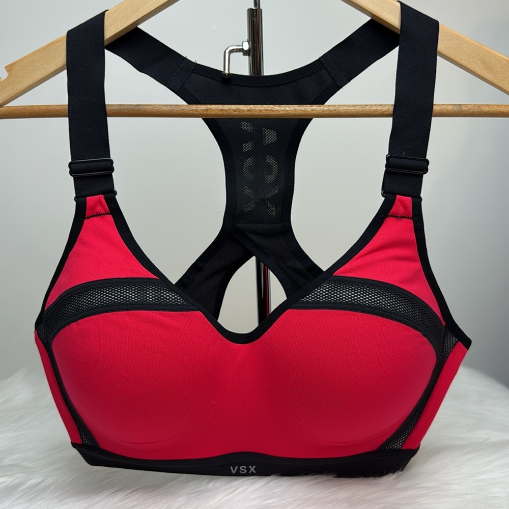 Victoria’s Secret VSX Sport Incredible Sport Bra Max Support Red & Black 34D